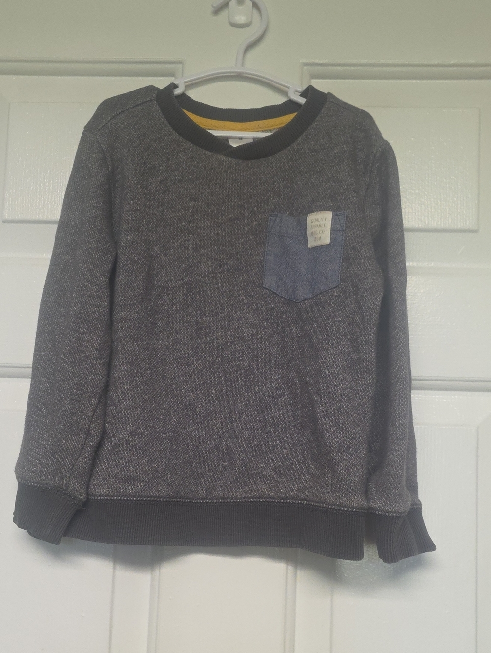 Boys Heather Gray Long-Sleeve Pocket Sweatshirt
